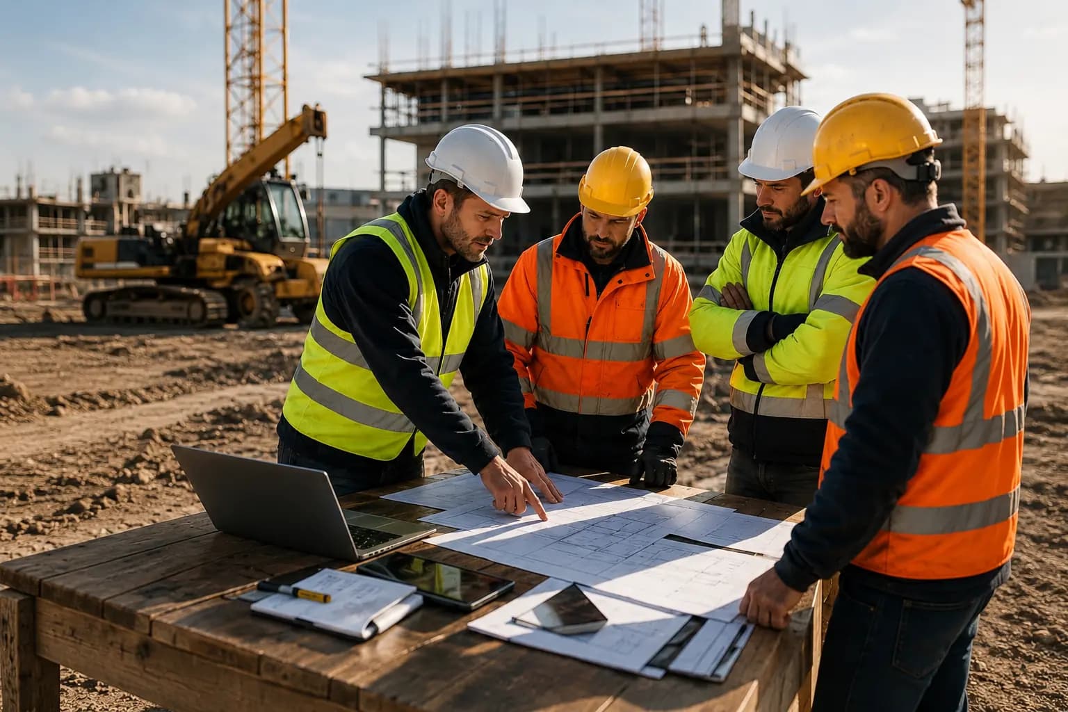 Réunion de chantier sur location de matériel de BTP au au meilleur prix